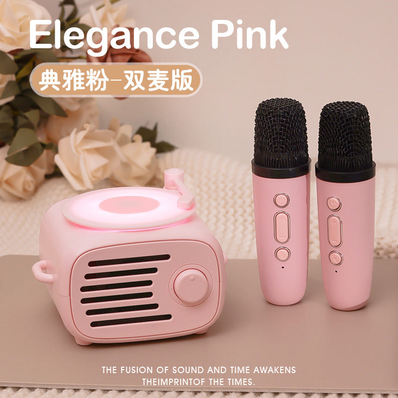 DOPK Home Bluetooth Speaker Microphone Integrated Home K Song Singing Speaker Microphone Send Girlfriend Birthday Gift