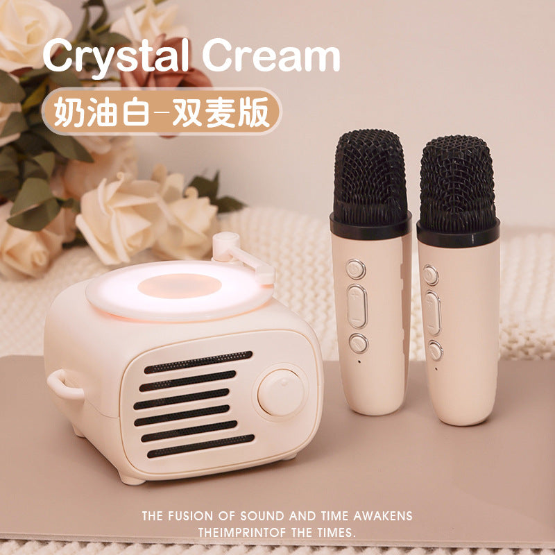 DOPK Home Bluetooth Speaker Microphone Integrated Home K Song Singing Speaker Microphone Send Girlfriend Birthday Gift