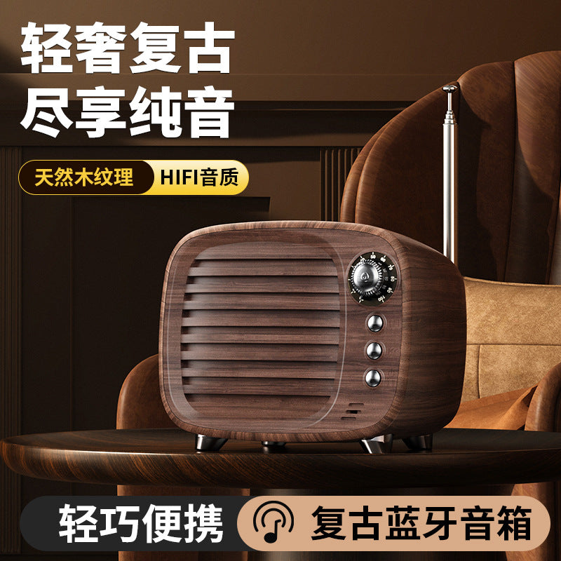 DOPK Retro speaker wireless card radio speaker subwoofer bluetooth desktop speaker