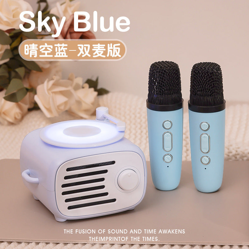 DOPK Home Bluetooth Speaker Microphone Integrated Home K Song Singing Speaker Microphone Send Girlfriend Birthday Gift