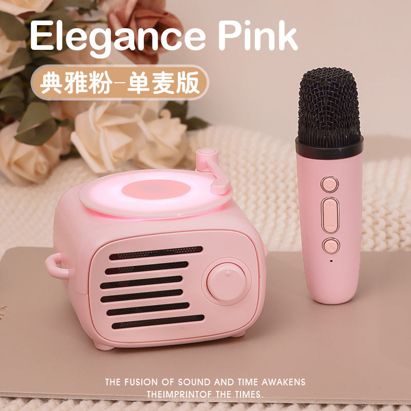 DOPK Home Bluetooth Speaker Microphone Integrated Home K Song Singing Speaker Microphone Send Girlfriend Birthday Gift