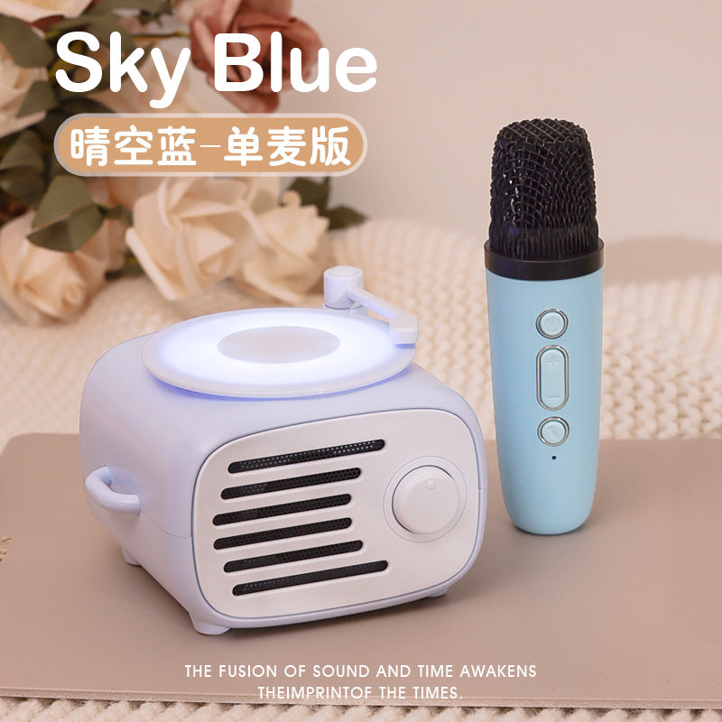 DOPK Home Bluetooth Speaker Microphone Integrated Home K Song Singing Speaker Microphone Send Girlfriend Birthday Gift